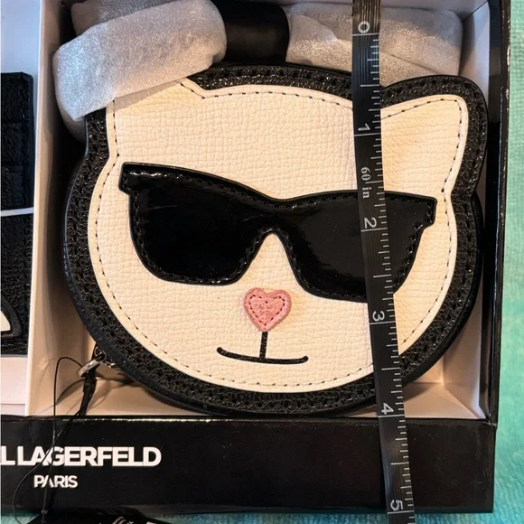 Karl Lagerfield Black and White Cat Coin Purse Set - Picture 9 of 12